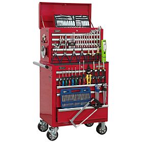 Sealey Red 10 Drawer Topchest & Rollcab Combination with 147pc Tool Kit