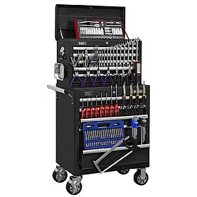 Sealey Black 10 Drawer Topchest & Rollcab Combination with 147pc Tool Kit