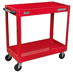 Sealey Heavy Duty Workshop Trolley - 2 Level - Red