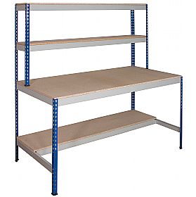 Value Rivet Workstation with Half Lower Shelf