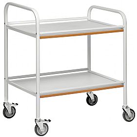 Konga 2 Tier Service Trolley with Melamine Shelves