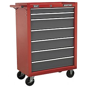 Sealey Red/Grey 7 Drawer Rollcab with Ball Bearing Slides