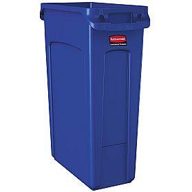 Blue Recycling Slim Jim Vented Bin with Lid