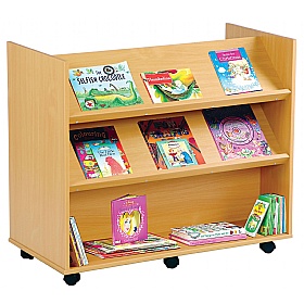 Double Sided Angled Library Bookcase
