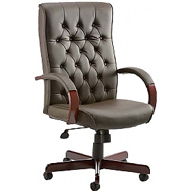 Traditional Button Back Bonded Leather Executive Chairs