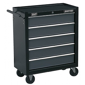 Sealey American Pro 5 Drawer Rollcab with Ball Bearing Slides - Black/Grey