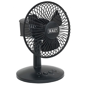 Sealey 3-Speed Oscillating USB Desk Fan