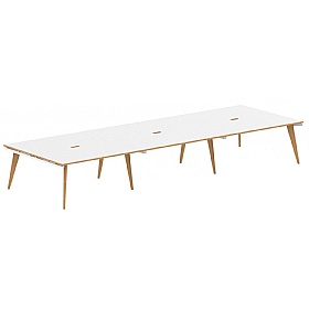 Bianco 6 Person Back to Back Rectangular Bench Desk