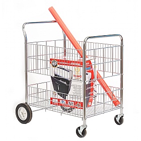 Chrome Plate Wire Basket Trolley