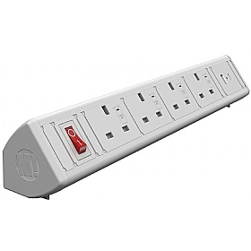 Desktop Power Module with 4 Power Sockets with 1 USB A and 1 USB C Fast Charge Sockets