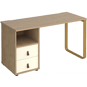 Ryto Home Office Desk with Fixed 2 Drawer Pedestal