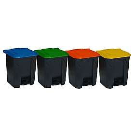 Hands Free Pedal Bins with Coloured Lids