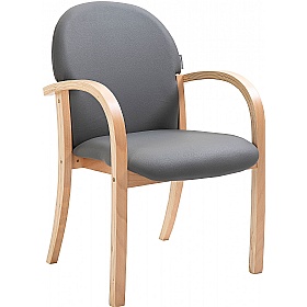 Lincoln Wooden Frame Vinyl Stacking Chair With Arms
