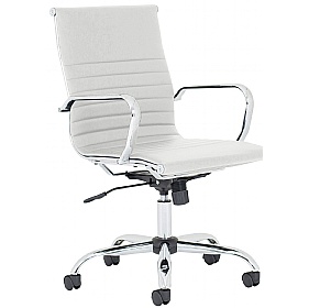 Chase White Bonded Leather Office Chair