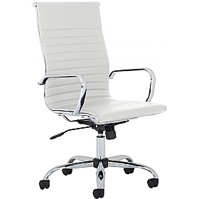 Chase White Bonded Leather High Back Office Chair