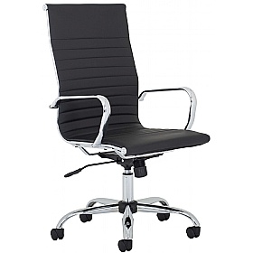 Chase Black Bonded Leather High Back Office Chair