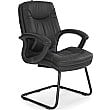 Black Texas Leather Visitor Chair