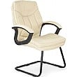 Cream Texas Leather Visitor Chair
