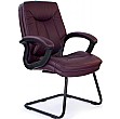 Burgundy Texas Leather Visitor Chair