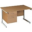 Rectangular Cantilever Desks With Single Fixed Ped