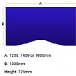 Double Wave Desk Dimensions