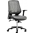 Baton Leather & Mesh Office Chair Silver