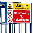 Gas Storage Warning Label