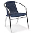 Aluminium Wicker Armchair Blue