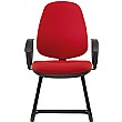 High Back Cantilever Visitor Chair With Fixed Arms