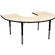 Height Adjustable Horseshoe Theme  Table Maple