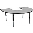 Height Adjustable Horseshoe Theme  Table Grey