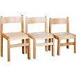 Natural Wooden Stacking Chairs (Pack of 2)
