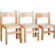 Natural Wooden Stacking Chairs (Pack of 2)