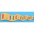 Multi-Coloured Wave Classroom Coat Hook Rails