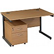 Solar Cantilever Rectangular Desks With Mobile Ped