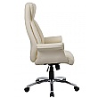 Jersey Cream High Back Executive Leather Faced Armchair