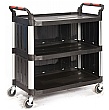 Proplaz Black 3 Shelf Enclosed Trolley