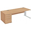 Commerce II Deluxe Rectangular Office Desks With Desk High Pedestal