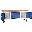 Bott Verso Mobile Storage Benches - 2000mm 3 Drawers With 2 Cupboards