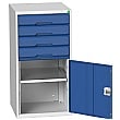 Bott Verso Drawer Cabinets - 525mm Wide x 1000mm High - 4 Drawers With Cupboard