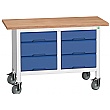 Bott Verso Mobile Storage Benches - 1250mm With 6 Drawers