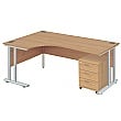 NEXT DAY Commerce II Deluxe Ergonomic Desks + Low Mobile Pedestal