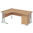 NEXT DAY Commerce II Deluxe Ergonomic Desks + Low Mobile Pedestal