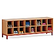 Cloakroom Storage Bench with 16 Open Compartments