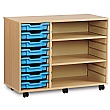 8 Tray Shallow Storage Unit With 2 Adjustable Shelves