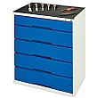 Bott Verso Drawer Cabinets - 800mm Wide x 900mm High - 5 Drawers