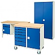 Bott Verso Mobile Storage Benches - 1250mm With Cupboard & 3 Drawers