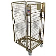 4 Sided Mesh A-Base Nestable Roll Pallets - Gold Passivated