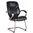 Fiji Leather Faced Visitor Chair - Black