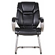 Fiji Leather Faced Visitor Chair - Black